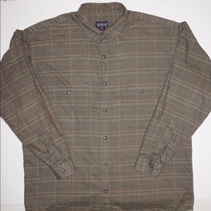 Mens Patagonia Olive Green Longsleeve Button Down